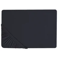 Prześcieradła - Bawełniane prześcieradło z gumką 180 x 200 cm czarne JANBU - miniaturka - grafika 1