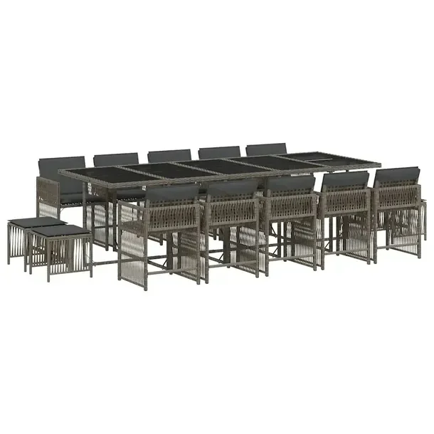 Zestaw mebli ogrodowych 275 x 106 x 73 cm, kolor szary, rattan PE