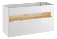 Szafki łazienkowe - Szafka pod umywalkę biały połysk M8-L76 - miniaturka - grafika 1