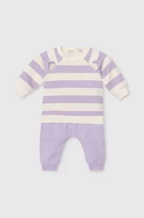 United Colors of Benetton dres niemowlęcy kolor fioletowy - Dresy i komplety dla dziewczynek - miniaturka - grafika 1