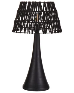 Lampa stołowa drewno mango czarna PELLEJAS - Lampy stojące - miniaturka - grafika 1