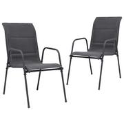 Fotele i krzesła ogrodowe - vidaXL Lumarko Krzesła ogrodowe, sztaplowane, 2 szt., stal i textilene! 313075 - miniaturka - grafika 1