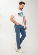 Spodnie sportowe męskie - Jasnoniebieskie spodnie jeansowe męske, Regular Fit, D-JERRY 39 - Volcano - miniaturka - grafika 1