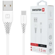 Kable USB - Swissten 71504400 kabel USB 1,5 m USB A USB C Biały - miniaturka - grafika 1