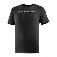 Koszulki sportowe damskie - Koszulka Salomon Essential Logo Deep Black - miniaturka - grafika 1