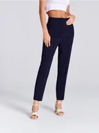 Spodnie damskie - Sinsay - Spodnie cygaretki - granatowy - miniaturka - grafika 1