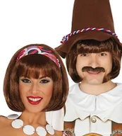 Dodatki do strojów karnawałowych - PARTY WORLD Peruka damska, Brązowy bob z grzywką PERUKA/6777-G - miniaturka - grafika 1