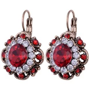 Złote Kolczyki Angielskie Rubinowe Markizy - Kolczyki - miniaturka - grafika 1