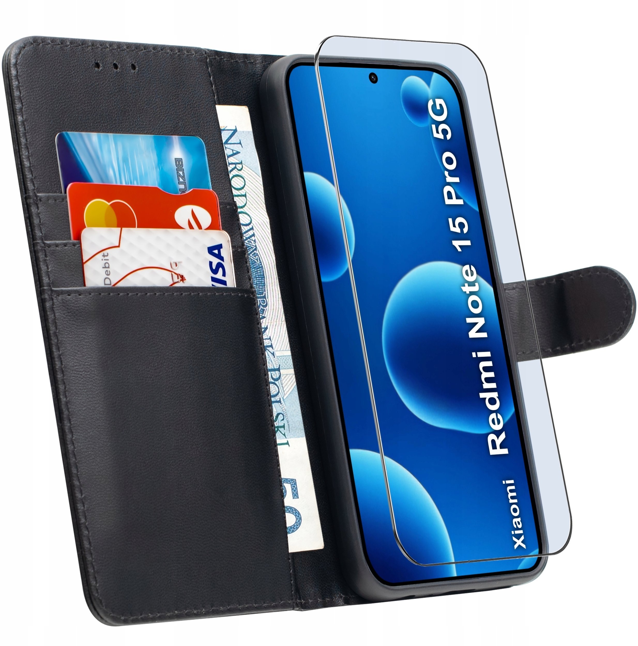 krainaGSM ETUI z klapką do Xiaomi Redmi Note 15 Pro 5G Zamykane Magnetyczne + SZKŁO