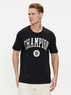 Koszulki męskie - Champion T-Shirt 219852 Czarny Comfort Fit - miniaturka - grafika 1