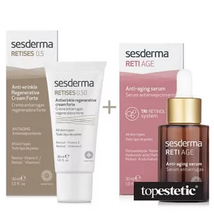 Sesderma Retises 0,5% Cream + Reti Age Serum ZESTAW Regenerujący krem przeciwzmarszczkowy 30 ml + Serum przeciwzmarszczkowe 30 ml - Zestawy kosmetyków damskich - miniaturka - grafika 1