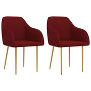 Krzesła - vidaXL Krzesła stołowe 2 szt. winna czerwień obite aksamitem 330651 - miniaturka - grafika 1