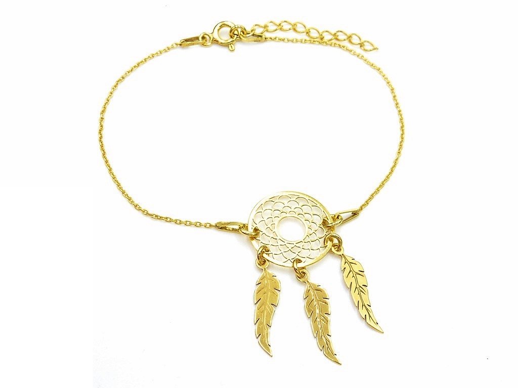 Pozłacana bransoletka duży łapacz snów