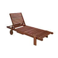 Leżaki ogrodowe - Drewniany leżak ogrodowy Azure 5900168832466 King Home na taras brązowy - miniaturka - grafika 1