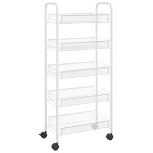shumee 5 poziomowy wózek kuchenny biały 46x26x105 cm żelazo - Wózki kuchenne - miniaturka - grafika 1