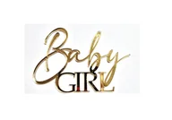 Dodatki do ciast w proszku - Topper pleksa złota lustro baby girl na bok bez szpikulca - miniaturka - grafika 1