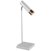 Lampy stojące - Amplex Stojąca LAMPA stołowa EIDO 0370 metalowa LAMPKA biurkowa regulowana tuba patyna biała 0370 - miniaturka - grafika 1