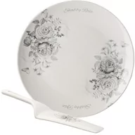 Talerze - Tadar SHABBY ROSE TALERZ PŁYTKI DESEROWY 27 CM + ŁOPATKA DO CIASTA PORCELANA BON CHINA 5907558799705 - miniaturka - grafika 1