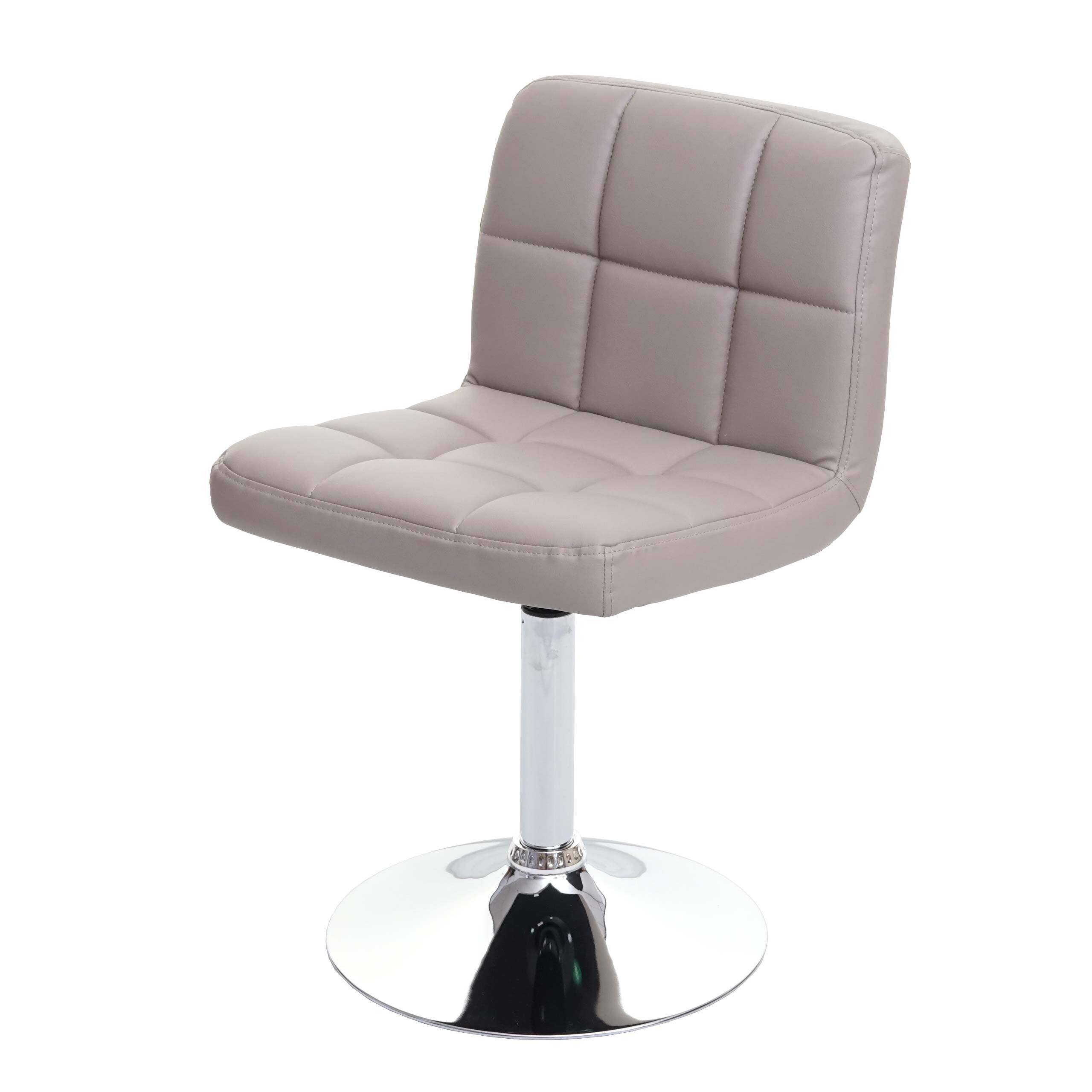 Krzesło do jadalni Kavala, krzesło kuchenne Krzesło obrotowe z certyfikatem MVG ~ sztuczna skóra taupe-szary, chromowana podstawa