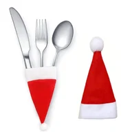 Ozdoby bożonarodzeniowe - Pokrowiec, etui na sztućce Boże Narodzenie Czapka Mikołaja 1 szt KSN68POJ - miniaturka - grafika 1