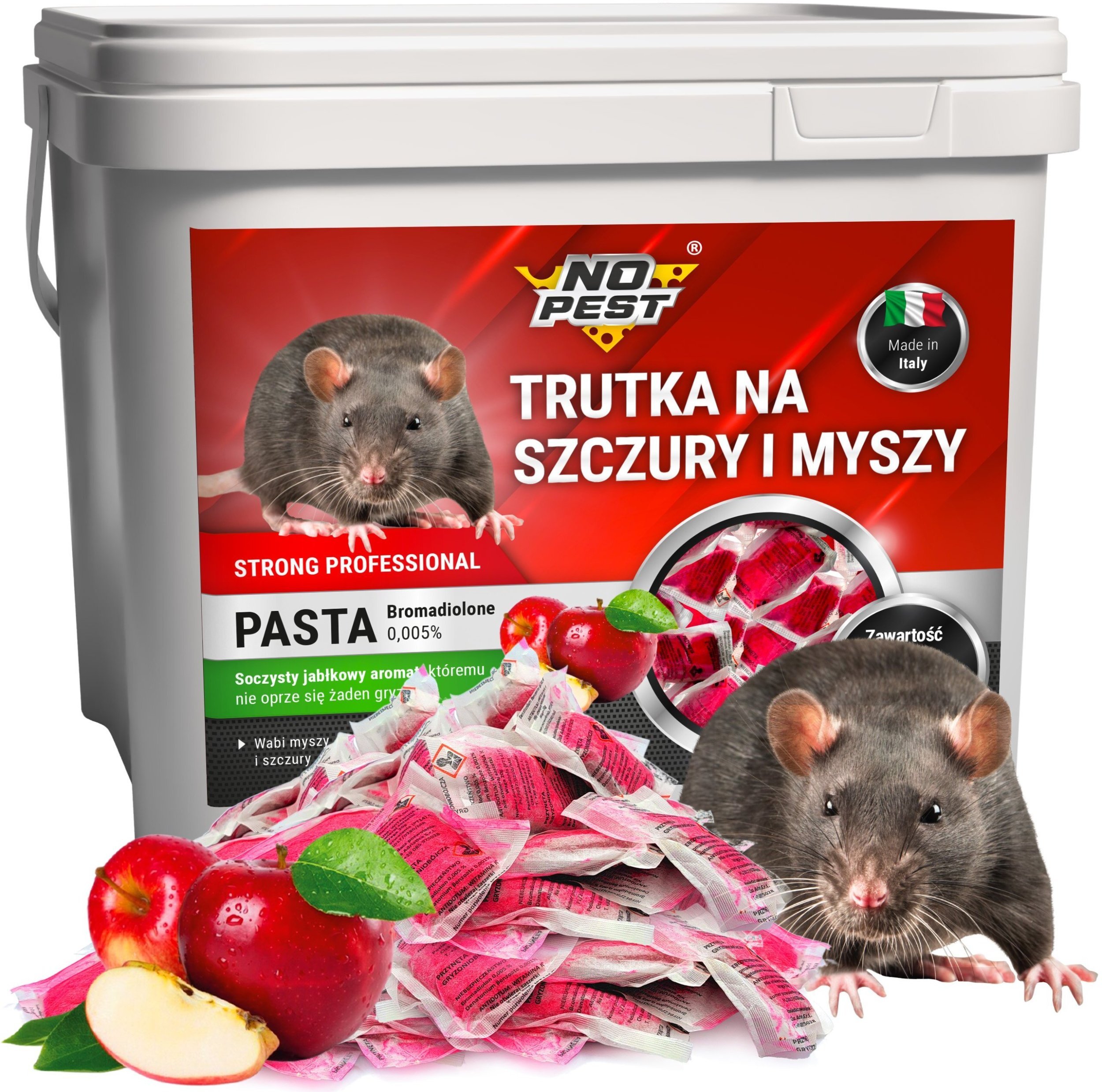 Trutka Trucizna Środek na Myszy Szczury Gryzonie Czerwona Pasta Bromadiolone Przeciw Myszom Szczurom 5kg