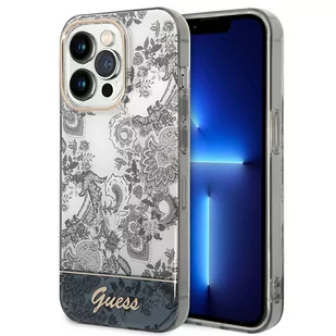 Guess GUHCP14LHGPLHG iPhone 14 Pro 6,1" szary/grey hardcase Porcelain Collection - Etui i futerały do telefonów - miniaturka - grafika 1