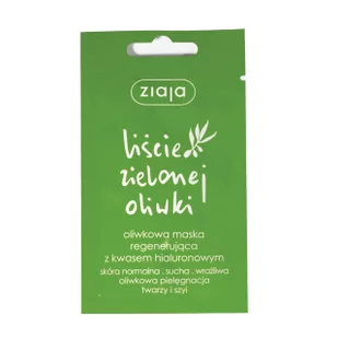 Ziaja Liście Zielonej Oliwki maska do twarzy regenerująca 7ml - Maseczki do twarzy - miniaturka - grafika 1