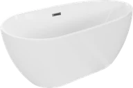 Wanny - Mexen Eos wanna wolnostojąca 170 x 75 cm, biała, przelew gun metal szczotkowany - 52471707500-95 - miniaturka - grafika 1