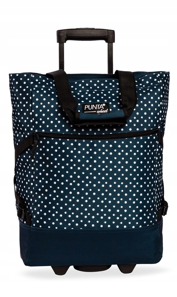 Wózek Na Zakupy Granatowy W Białe Kropki 36 Litrów / Punta