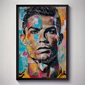 Dekoracje domu - Ronaldo Plakat A3 w ramie Ellivex dekoracja pokoju Piłka nożna sport CR7 - miniaturka - grafika 1