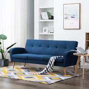 Sofy i kanapy - vidaXL 3-osobowa sofa tapicerowana, niebieska - miniaturka - grafika 1