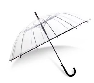 Parasol Przezroczysty Z Czarną Rączką 116Cm - Parasole - miniaturka - grafika 1