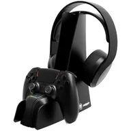 Kontrolery gier na PC - Stacja dokująca SnakeByte Dual Charge 5 & Headset Stand, PS5 (SB918636) Czarna - miniaturka - grafika 1