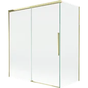 Parawany nawannowe - Mexen Rox parawan nawannowy 2-skrzydłowy rozsuwany 140 + 70 x 150 cm, transparent, złoty - 8C9-140-070-50-00 - miniaturka - grafika 1