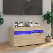 Szafki RTV - Lumarko Szafka TV z oświetleniem LED, dąb sonoma, 75x35x40 cm - miniaturka - grafika 1