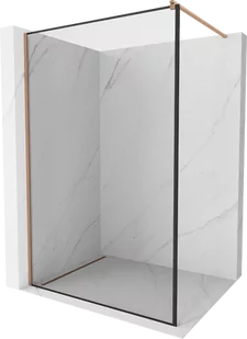 Mexen Kioto ścianka prysznicowa Walk-in 120 x 200 cm, czarny wzór 8 mm, miedź szczotkowana - 800-120-101-65-70 - Ścianki i drzwi prysznicowe - miniaturka - grafika 1