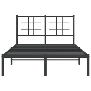 Metalowa rama łóżka z wezgłowiem, czarna, 120x200 cm Lumarko! - Inne meble do sypialni - miniaturka - grafika 6