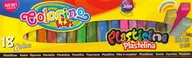 Masy plastyczne - Patio 18kolorów Plastelina kwadratowa złoty srebrny różowy-neonowy - miniaturka - grafika 1