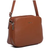 Torebki damskie - Damska Torebka Listonoszka LUIGISANTO Brązowa Trzykomorowa z Paskiem - miniaturka - grafika 1