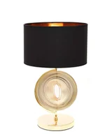 Lampy stojące - Lumina Deco MONTERONI glamour lampa nocna złota z czarnym abażurem - miniaturka - grafika 1