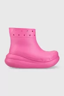 Kalosze damskie - Crocs kalosze Classic Crush Rain Boot damskie kolor różowy 207946 - miniaturka - grafika 1