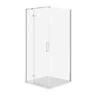 Kabiny prysznicowe - Kabina Prysznicowa Cersanit Jota 90X90X195 kwadratowa lewa transparentny brodzik Tako Slim 4cm Biały Mat  S601-153 - miniaturka - grafika 1