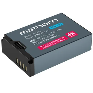 Mathorn bateria MB-105 850 mAh USB-C do Canon LP-E12 - Akumulatory do aparatów dedykowane - miniaturka - grafika 1