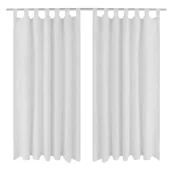 Zasłony - vidaXL Białe atłasowe zasłony z pętelkami 2 szt. 140x175 cm - miniaturka - grafika 1