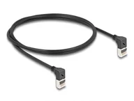 Kable miedziane - DeLOCK Kabel sieciowy RJ45 Cat.6A S/FTP Slim w górę/w górę pod kątem 90° 1 m czarny 80281 - miniaturka - grafika 1