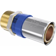 Łączniki, trójniki, kształtki - Mexen PEX-P złączka zaciskowa, zaprasowywana PEX redukcja 16 x 3/4 GZ - W97123-1634M-00 - miniaturka - grafika 1