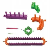 Dekoratorstwo - Krosno Dziewiarskie Modułowe 22 Elementy + Igła I Haczyk - miniaturka - grafika 1