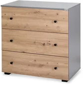 Komody dla dzieci - Komoda PAULINE grafit-dąb - miniaturka - grafika 1