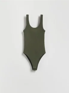 Reserved - Bawełniane body - jasny zielony - Koszulki i topy damskie - miniaturka - grafika 1