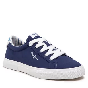 Pepe jeans Tenisówki Kenton Bass PLS31293 Navy 595 - Trampki damskie - miniaturka - grafika 1